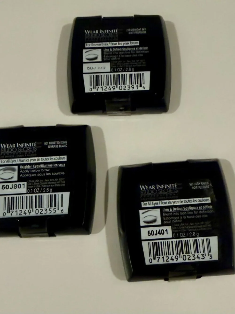 Loreal Brand New Eye Shadow Wear Infinite Studio Secrets 901/920/212 set